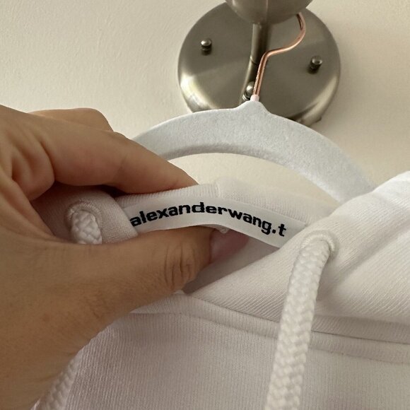 Alexander Wang PUFF LOGO HOODIE IN STRUCTURED TERRY Sz M - Picture 5 of 8